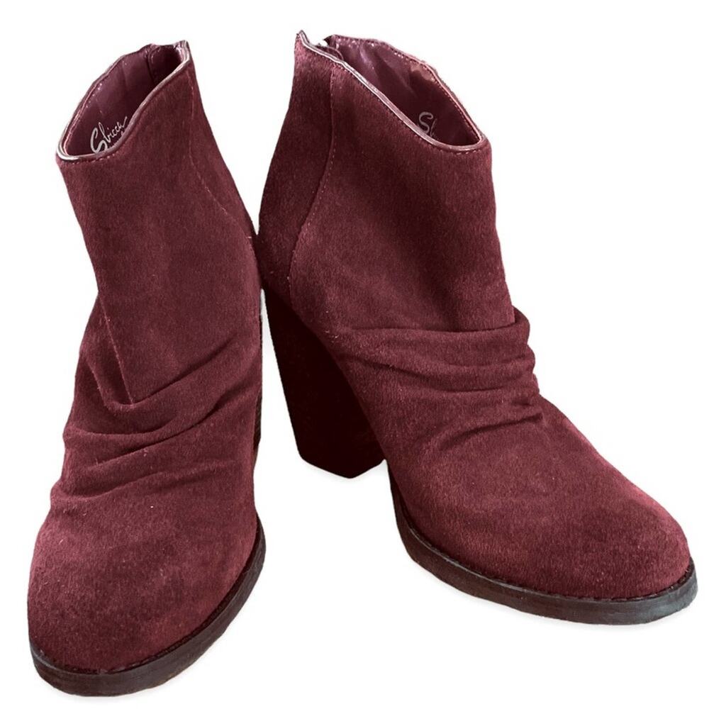 Sbicca‎ vintage collection booties. Shoes burgundy leather uppers size 7.5 - Picture 5 of 7